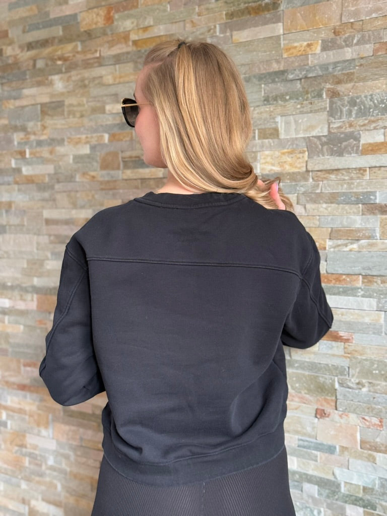 Mikina dámská Pinko černá Marybell Maglia Felpa logo strass