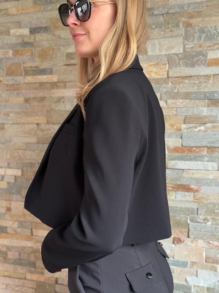 Women's jacket Pinko black without collar