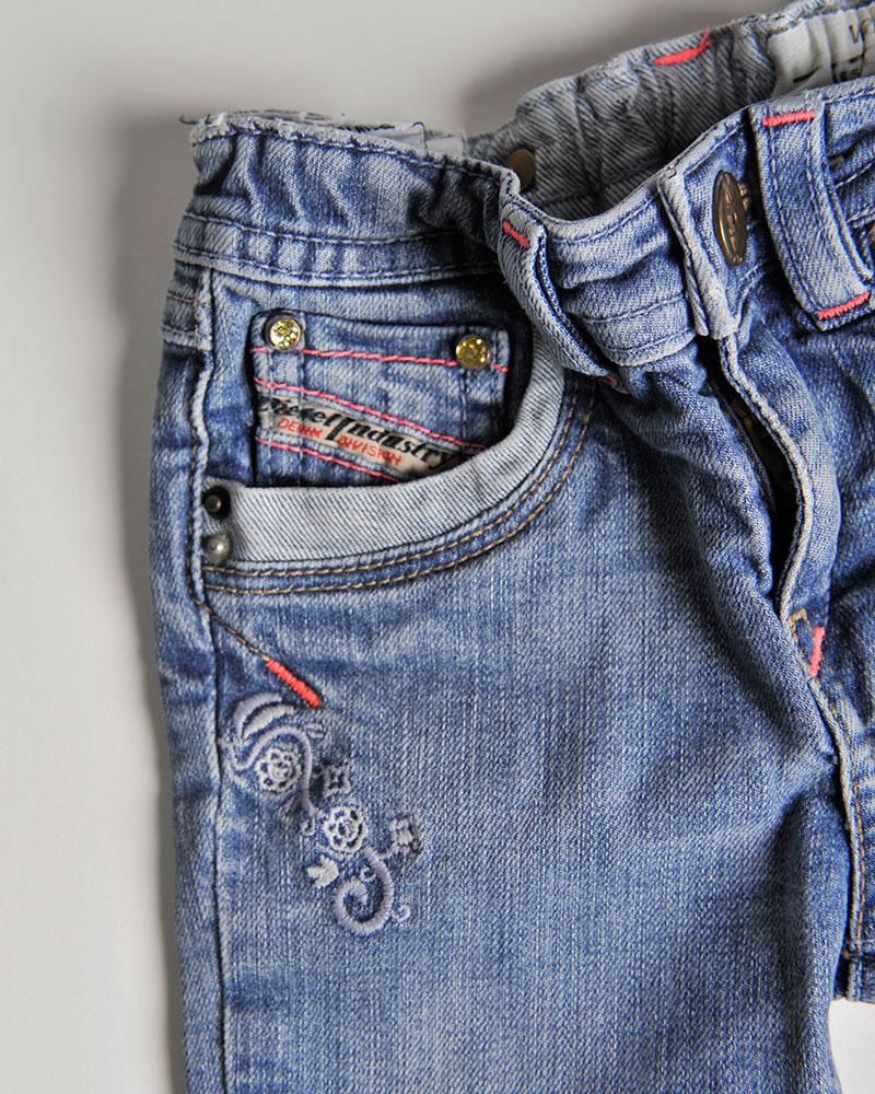 Džíny dětské Diesel s kytičkami