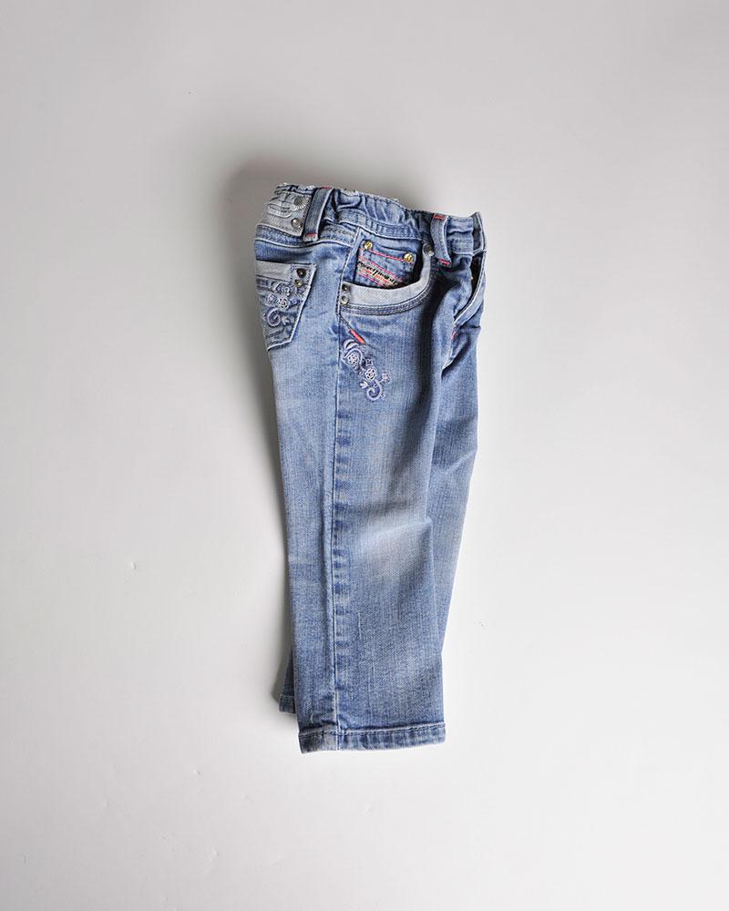 Džíny dětské Diesel s kytičkami