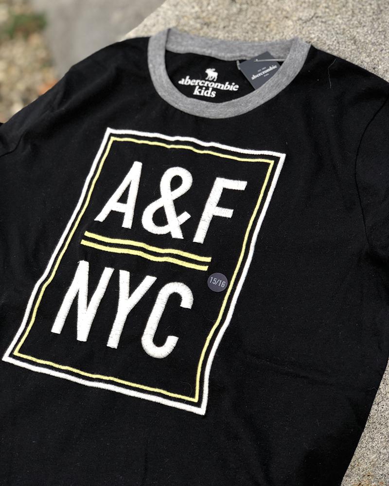 Triko dětské Abercrombie & Fitch černé NYC