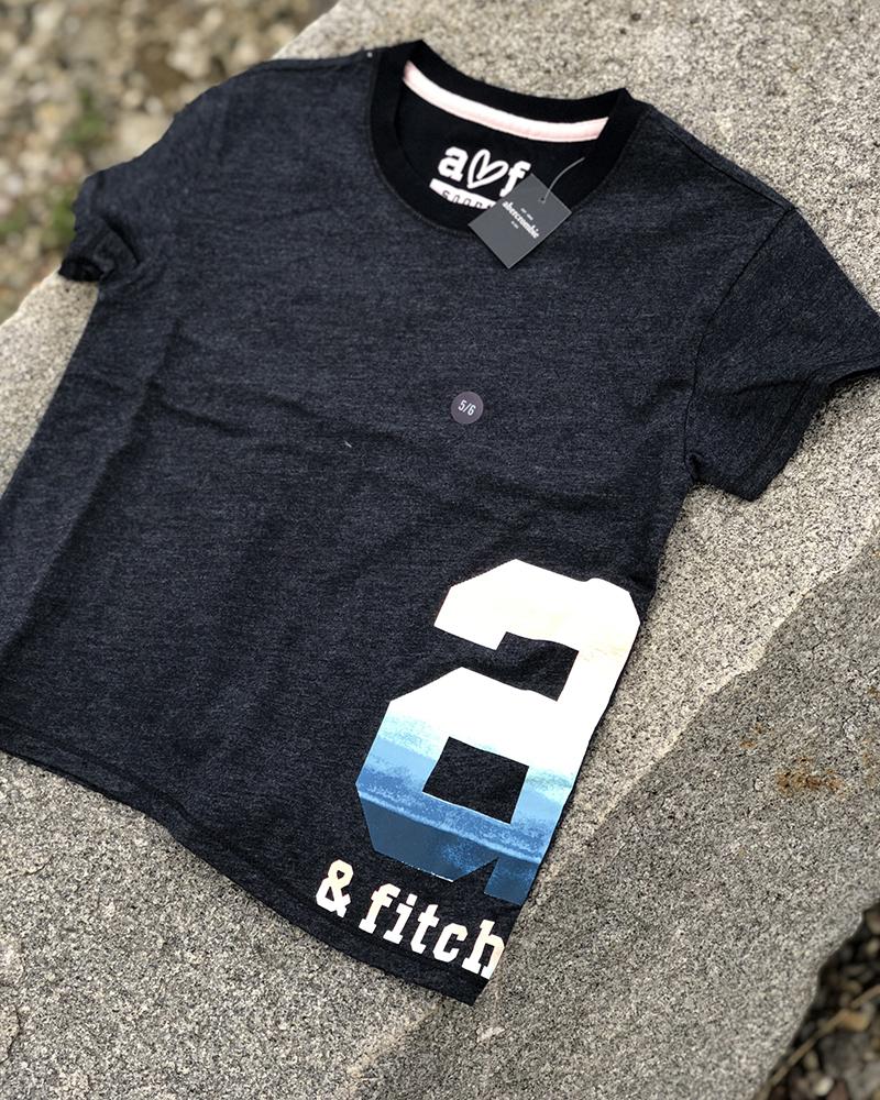 Triko dětské Abercrombie & Fitch tmavě šedé