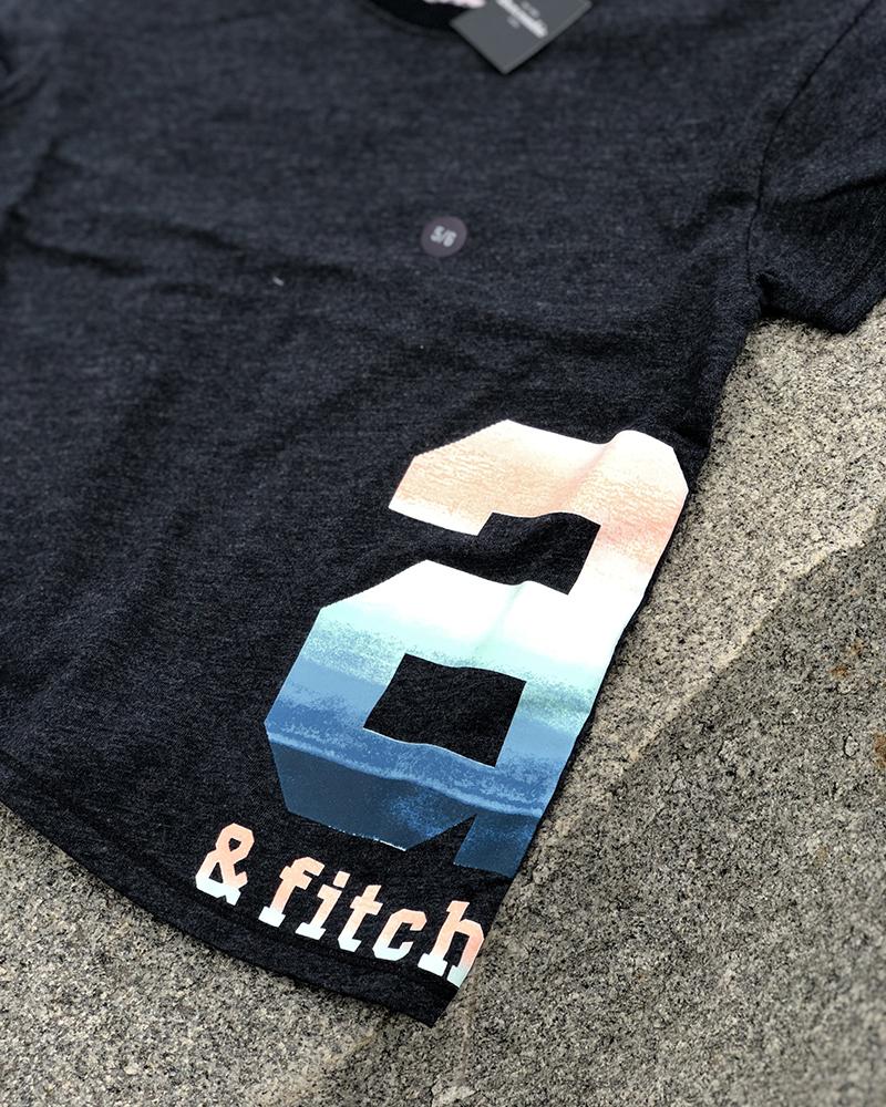 Triko dětské Abercrombie & Fitch tmavě šedé