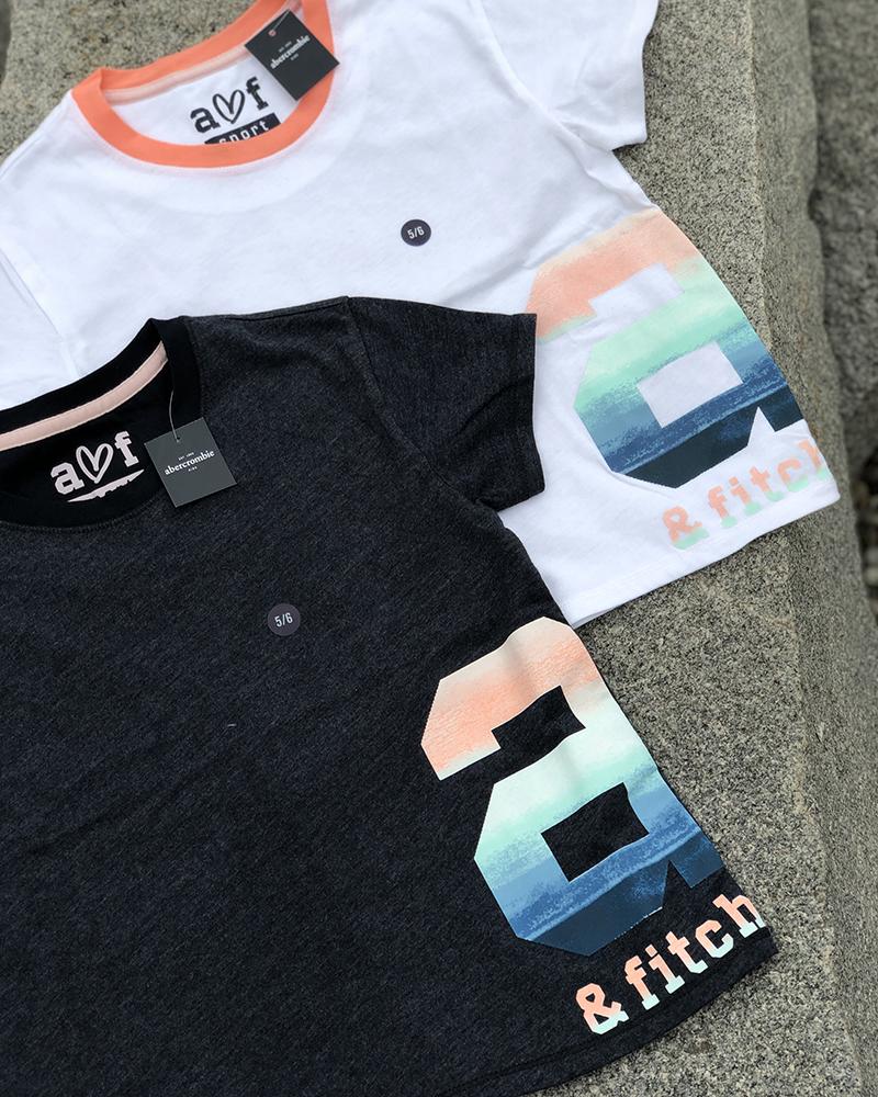 Triko dětské Abercrombie & Fitch tmavě šedé