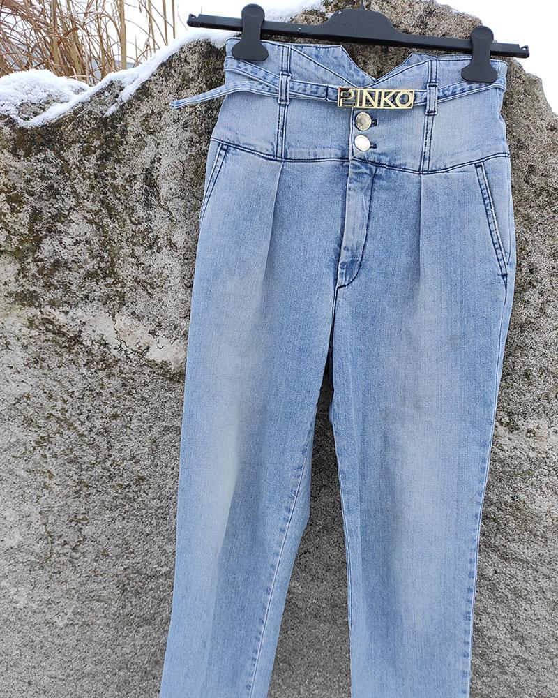 Women's jeans Pinko ARIEL blue with high waist