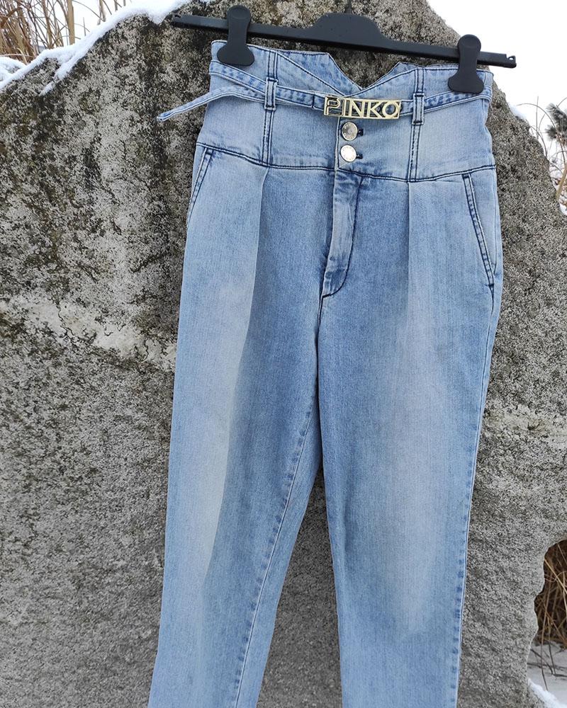 Women's jeans Pinko ARIEL blue with high waist