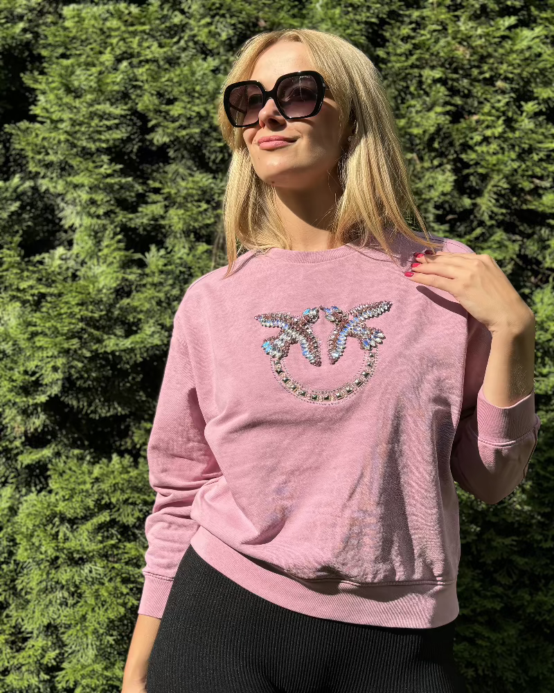 pinko_mikina_ruzova_love_xs