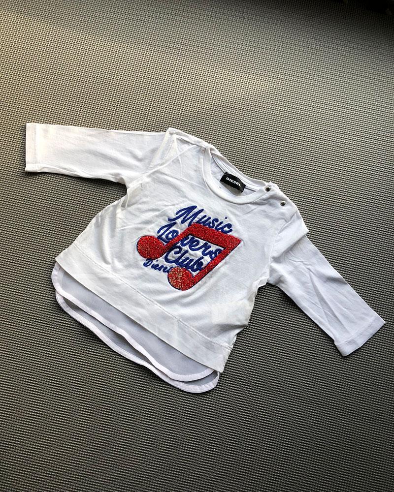 Triko dětské Diesel bílé s nápisem