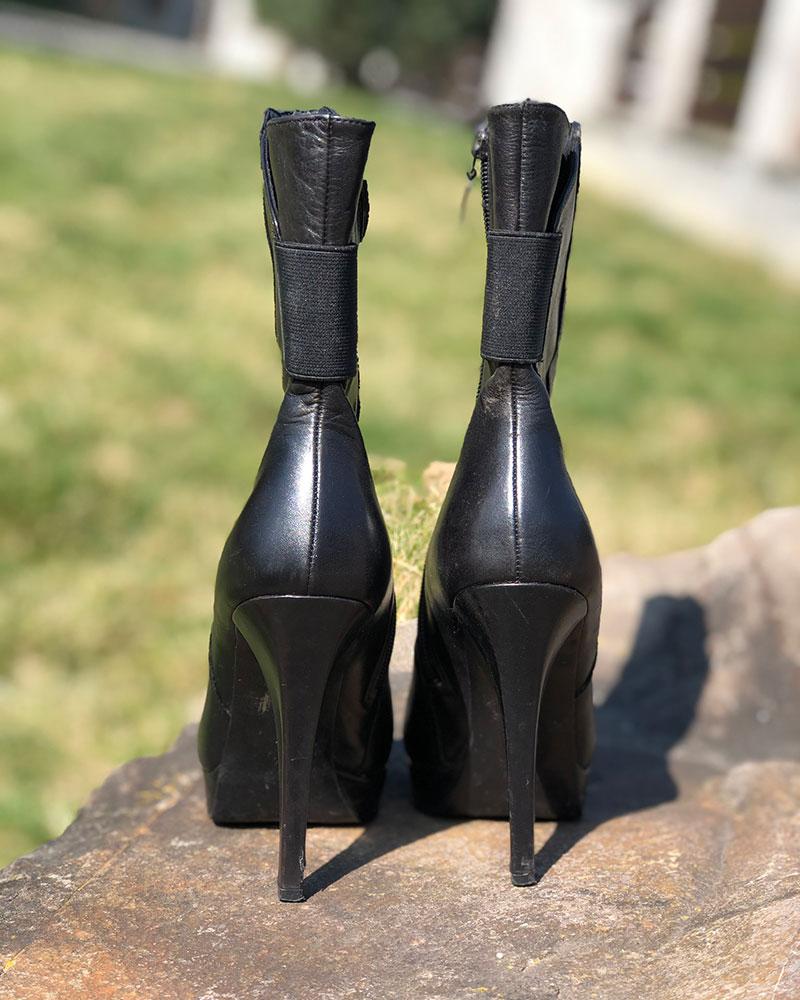 Kozačky dámské Guess černé na podpatku