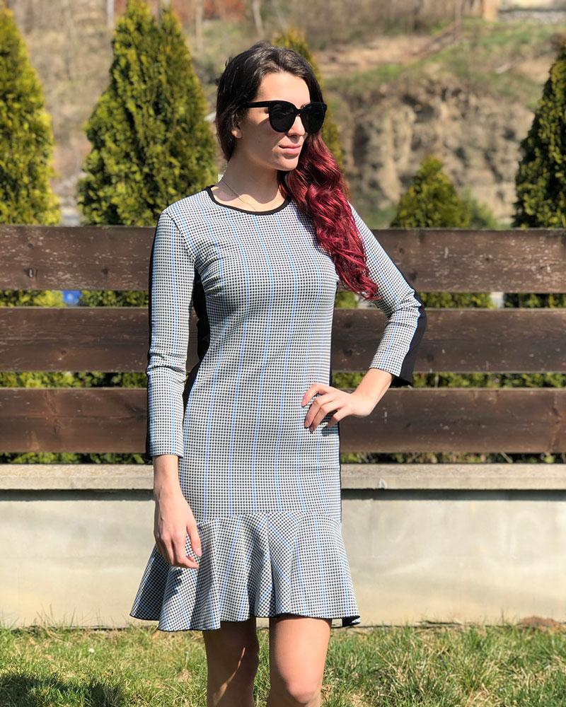 Women's Pinko checkered dress with frill