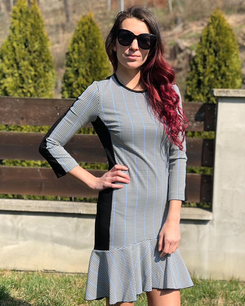 Women's Pinko checkered dress with frill