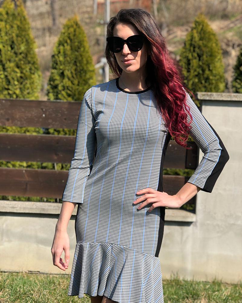 Women's Pinko checkered dress with frill