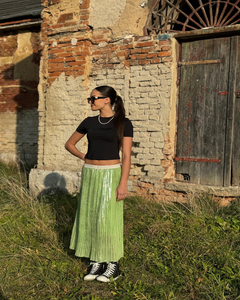 sukne_replay_damska_zelena_skladana_S