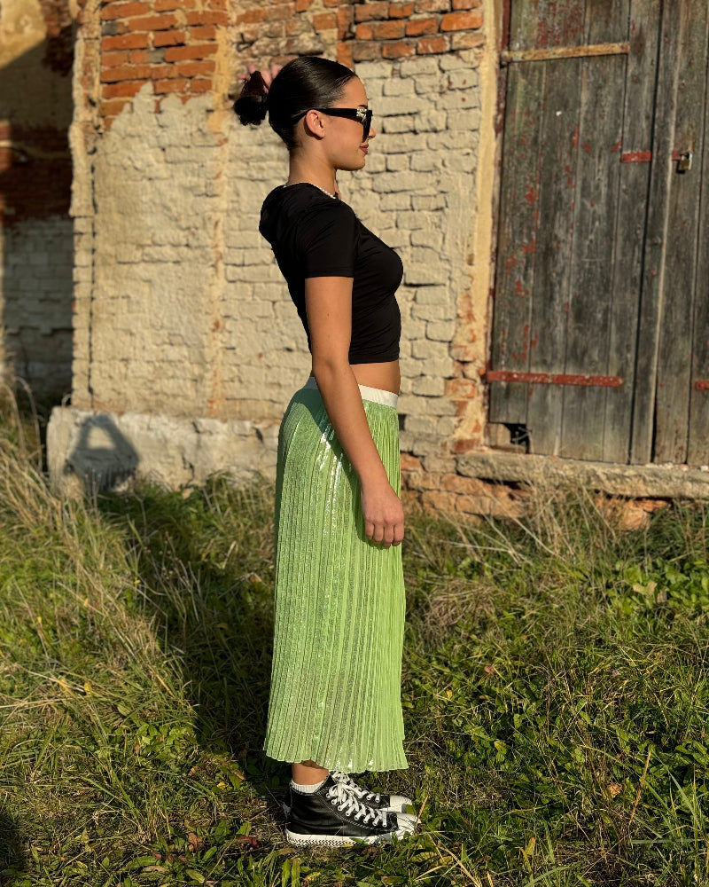 sukne_replay_damska_zelena_skladana_S