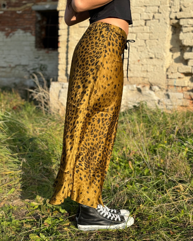 replay_sukně_midi_zluta_cerna_damska_m