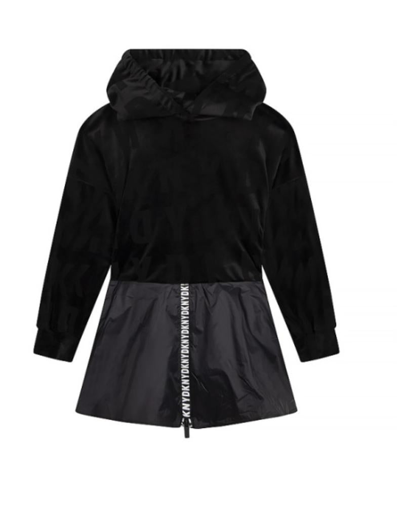 Children's dress DKNY suede black with hood