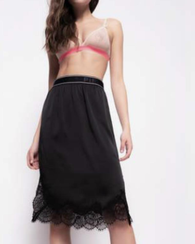 Sukně dámská Pinko Satin E Pizzo černá