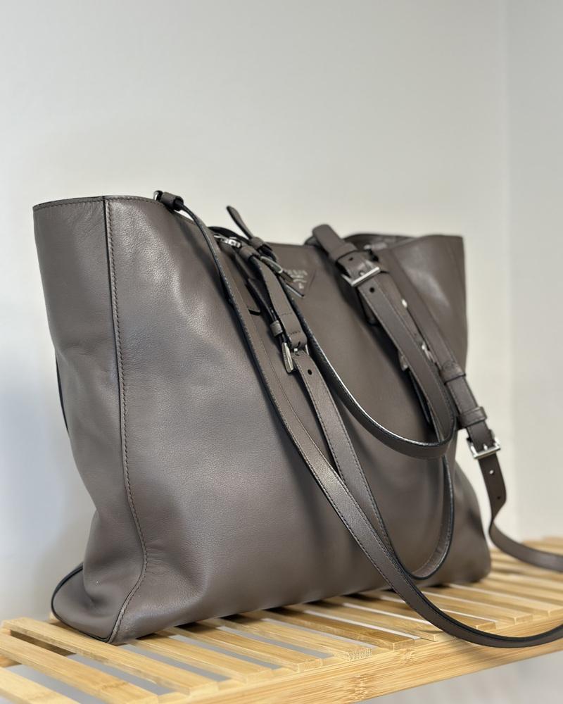 Women's handbag Prada SHOPPING beige - gray