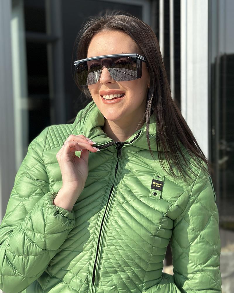 Women's jacket Blauer green with collar