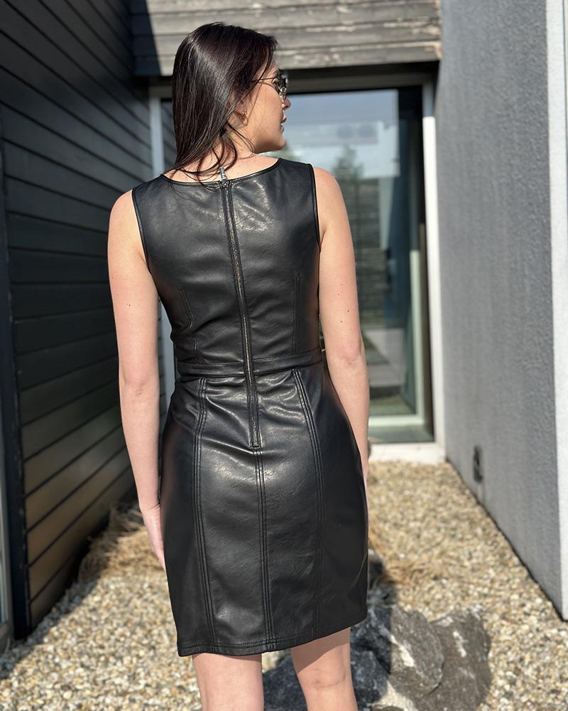 Women's Armani Exchange black leather dress