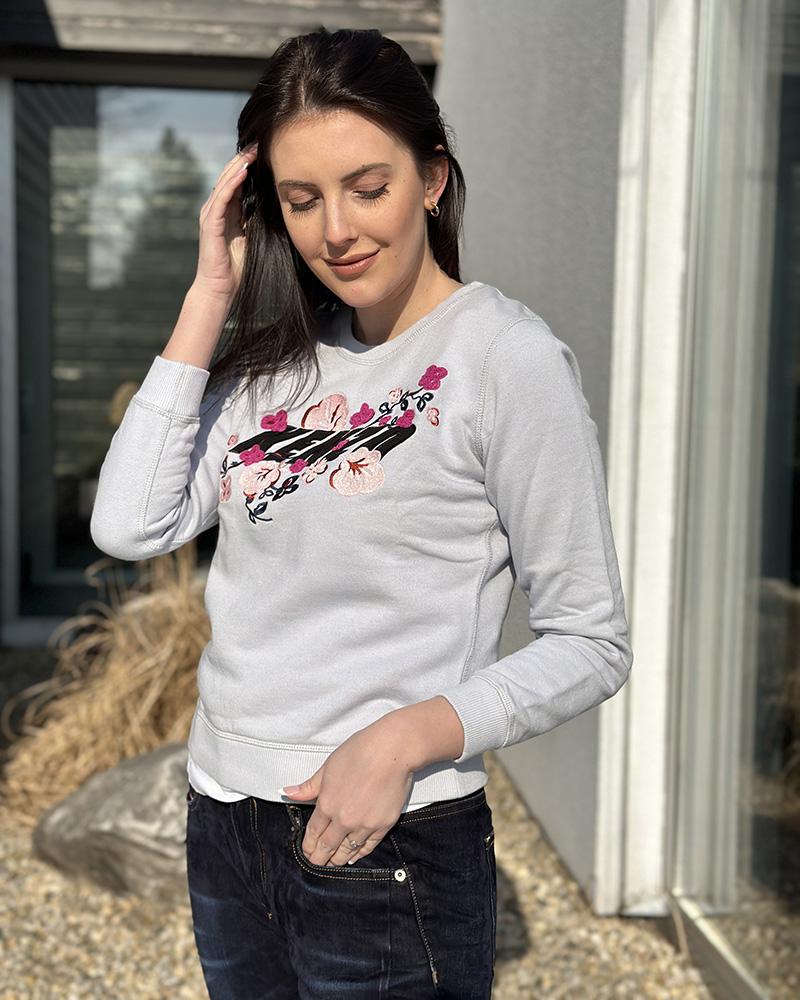 Women's sweatshirt Kenzo pale blue with flowers