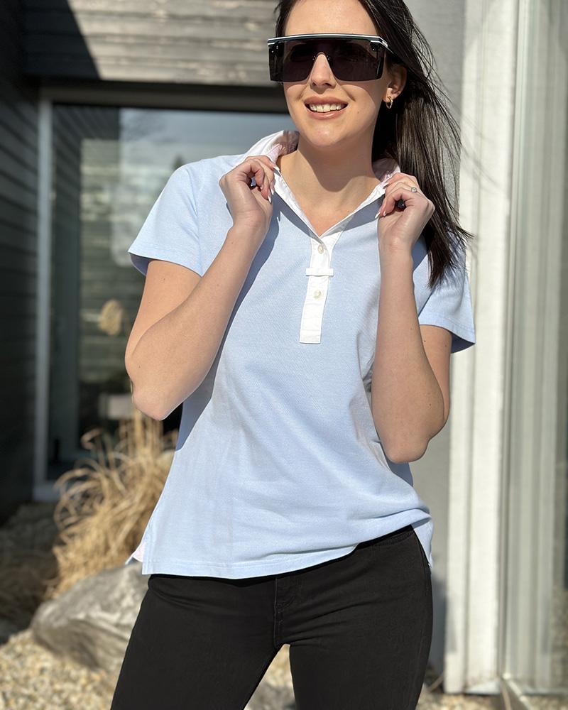 Women's polo shirt Gant light blue