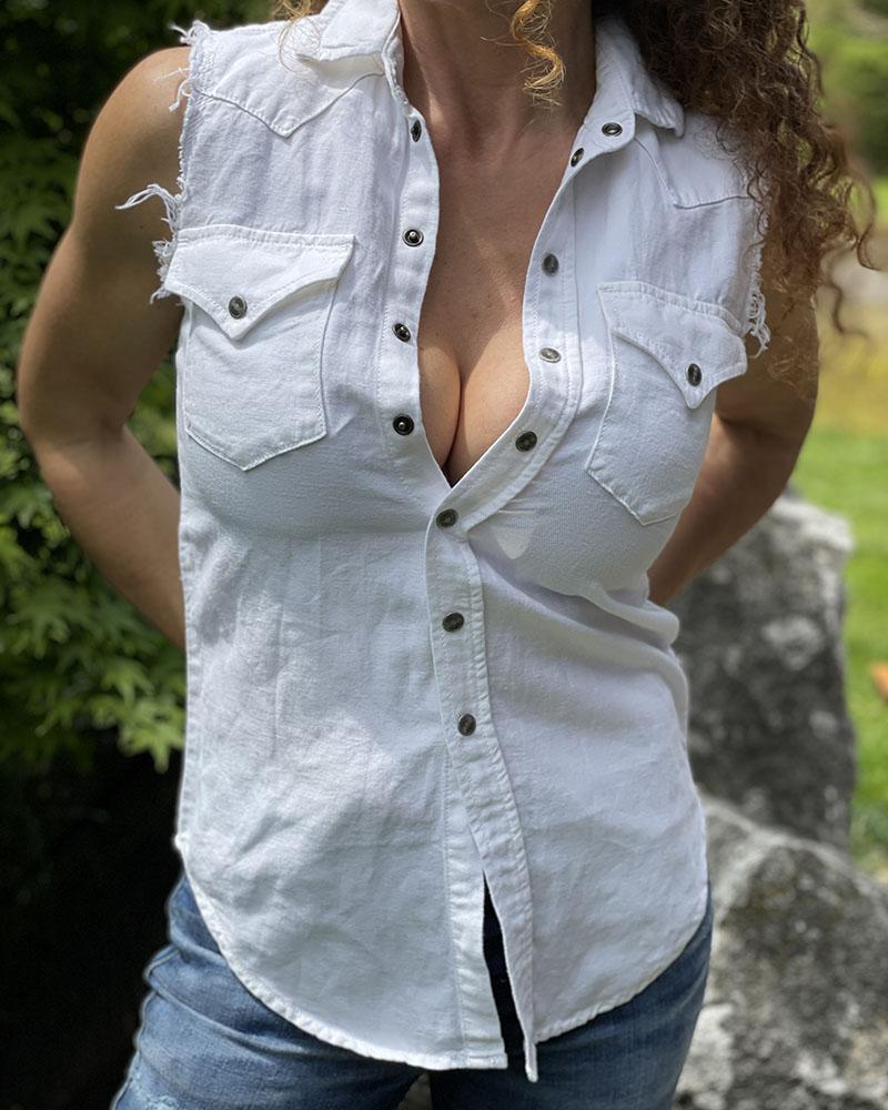 Diesel women's shirt white with studs