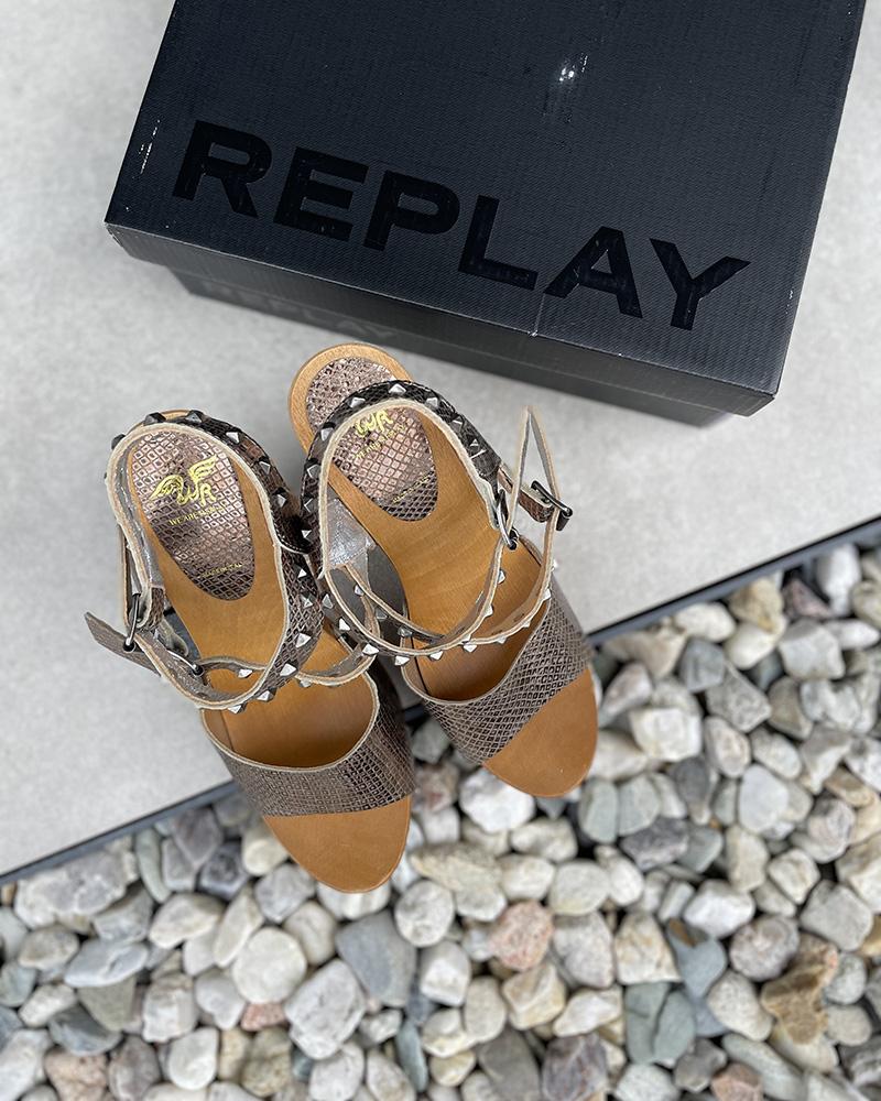Women's sandals We Are Replay gold-bronze