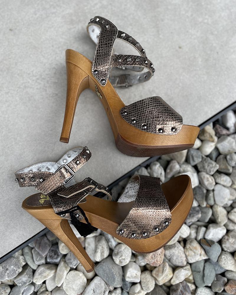 Women's sandals We Are Replay gold-bronze