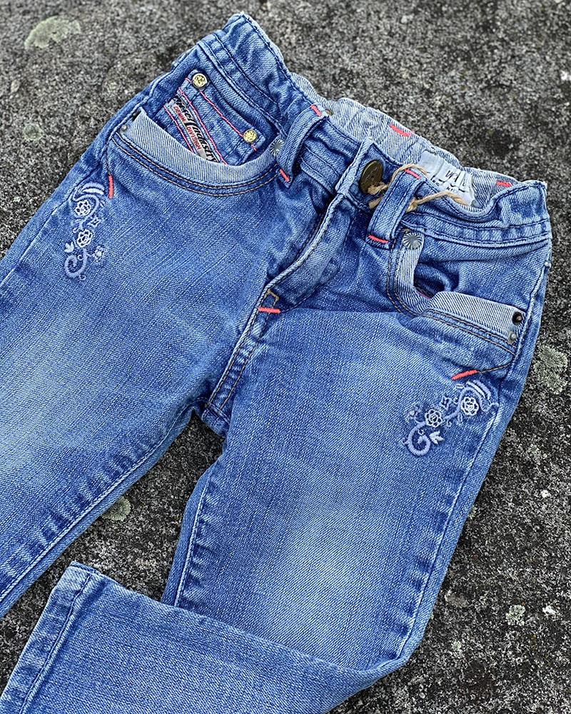 Džíny dětské Diesel s kytičkami