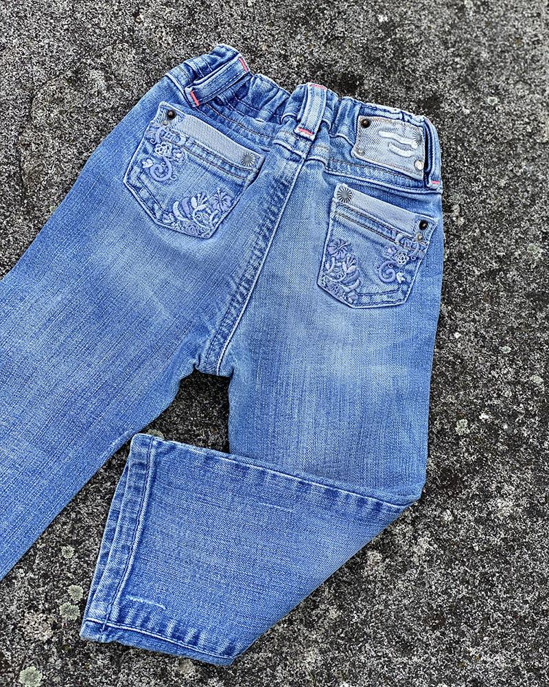 Džíny dětské Diesel s kytičkami