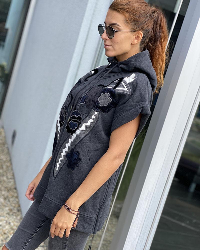 Women's sweatshirt Diesel Black Gold with patches