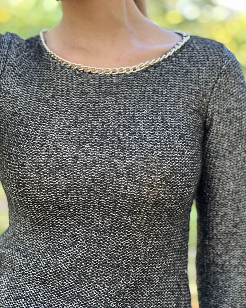 Liu Jo women's blouse in gray color with gold chain