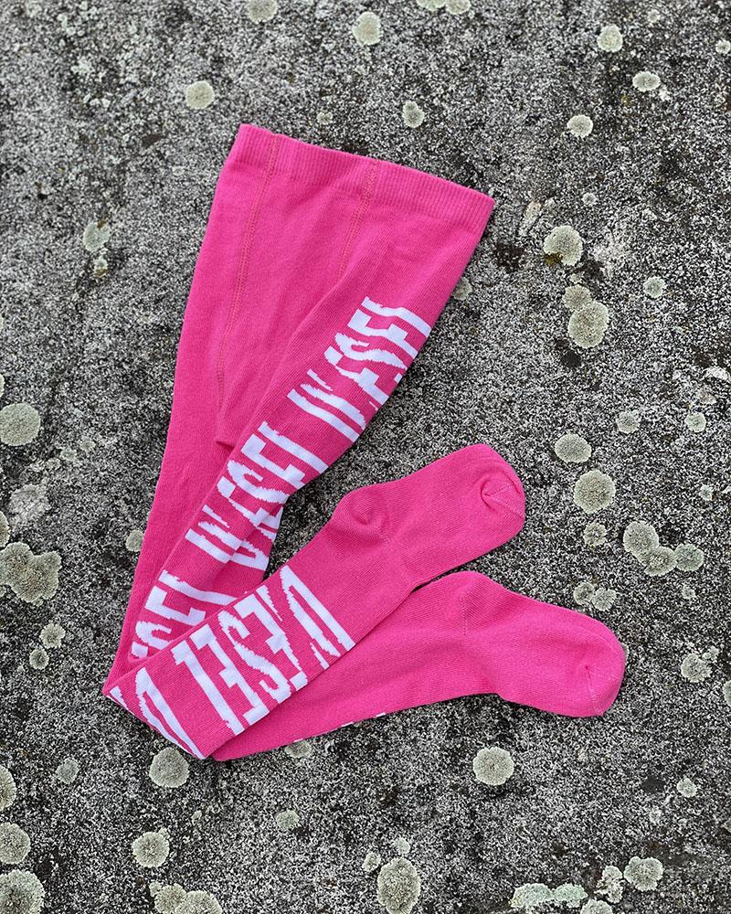Punčochy dětské Diesel růžové s nápisem