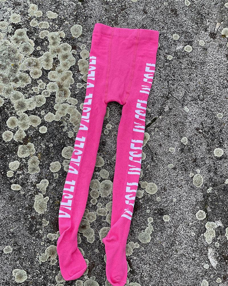 Punčochy dětské Diesel růžové s nápisem