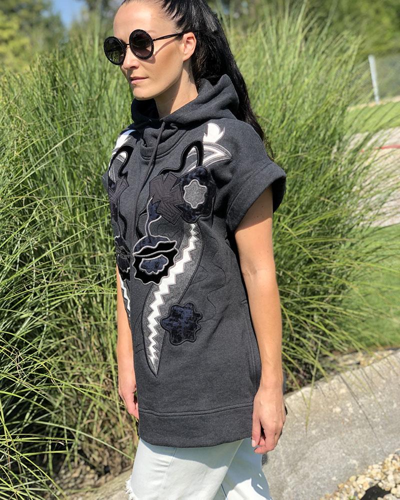 Women's sweatshirt Diesel Black Gold with patches