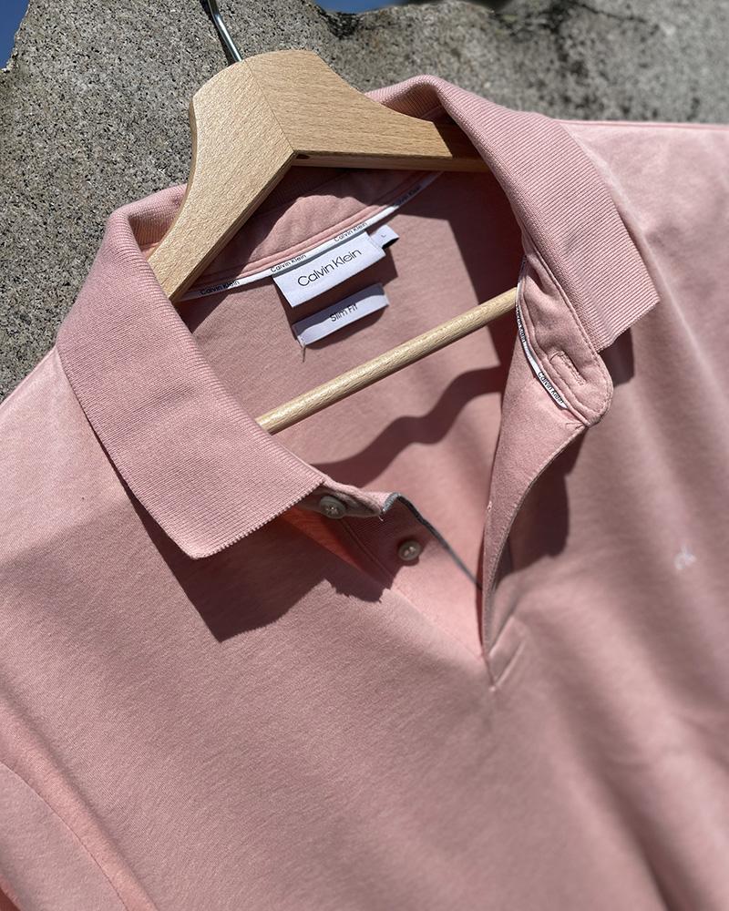 Polo triko pánské Calvin Klein SLIM FIT meruňkové