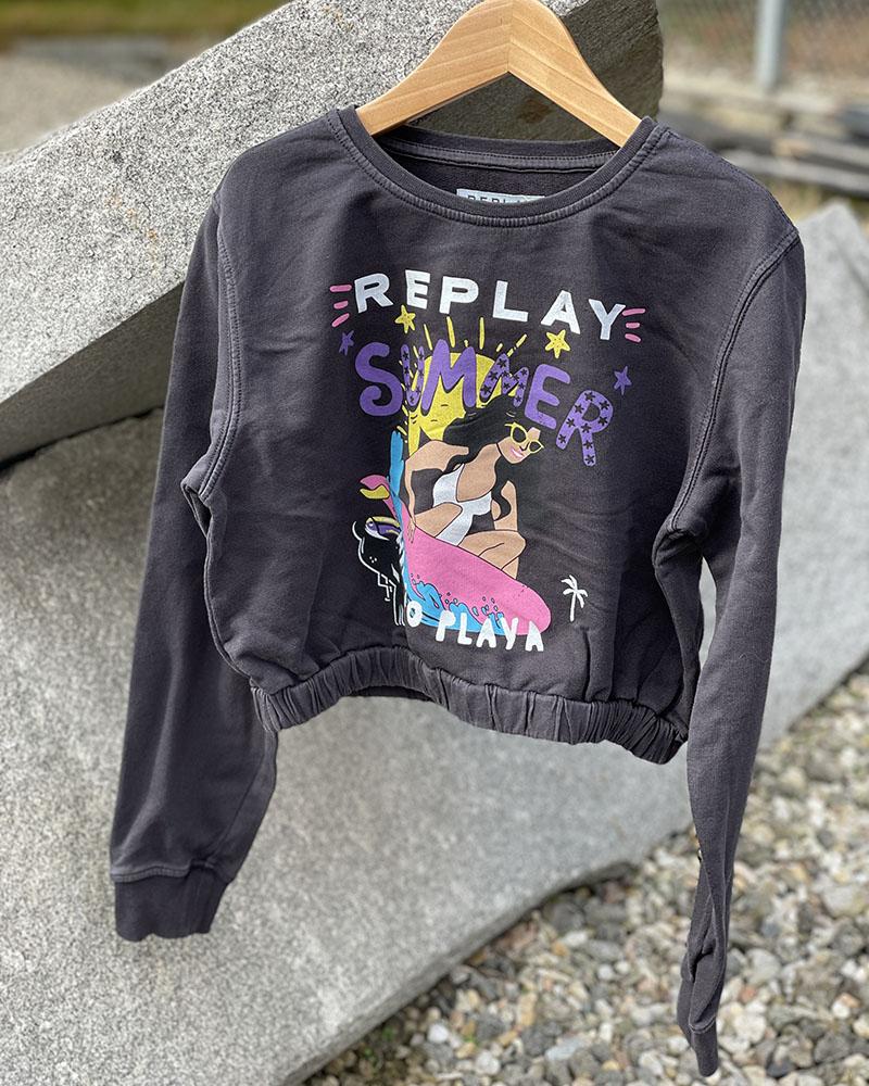 Mikina dětská Replay CROPP tmavě šedá