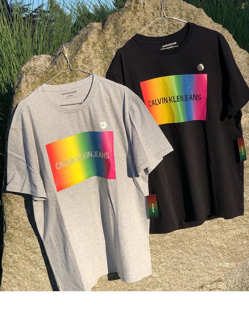 Triko pánské Calvin Klein s duhovým potiskem