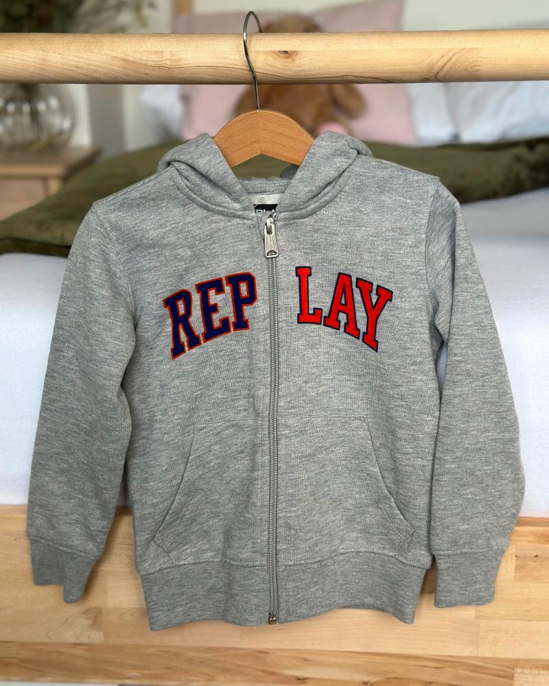 Replay gray children's sweatshirt with zip