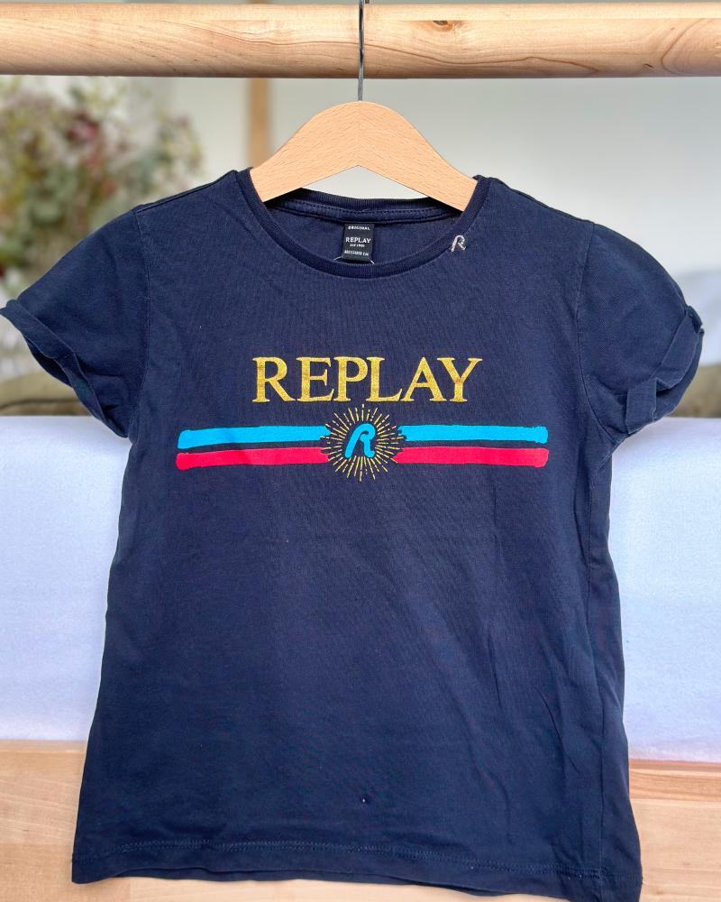 Children's t-shirt Replay blue with inscription