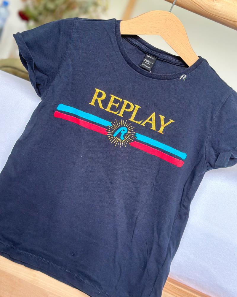 Children's t-shirt Replay blue with inscription