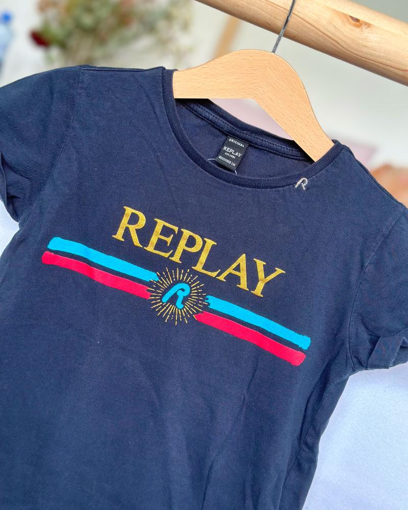 Children's t-shirt Replay blue with inscription