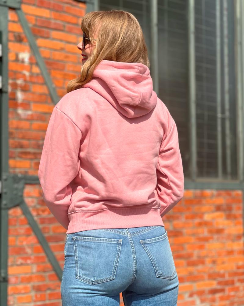 Women's sweatshirt Gant pink with a hood