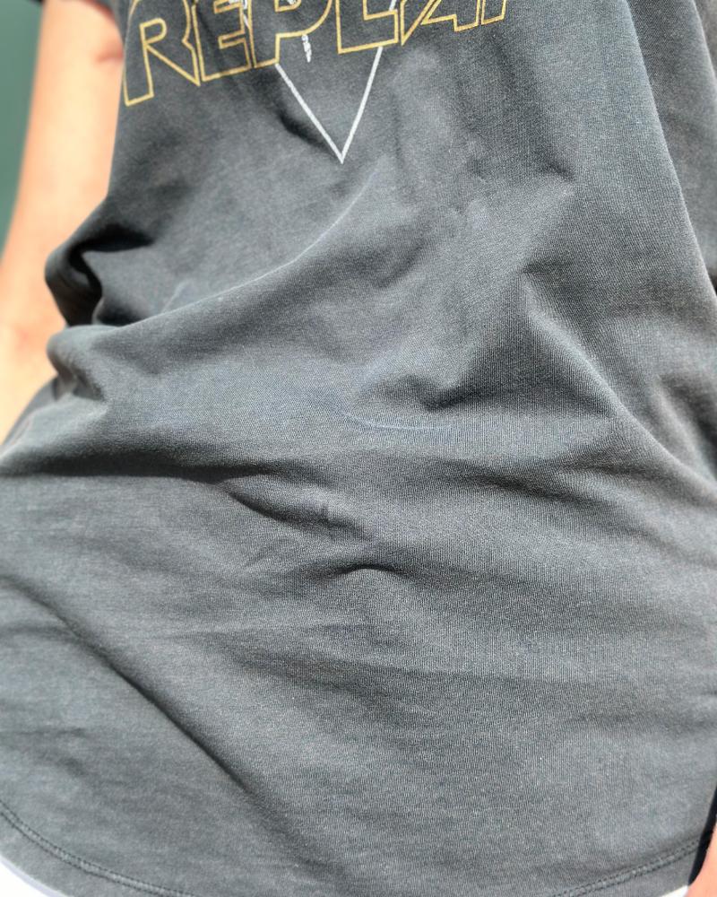 Triko dětské Replay šedé s nápisem Wild