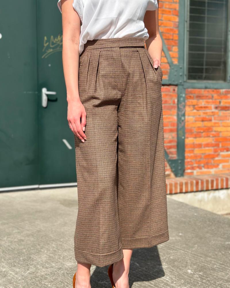 Kalhoty dámské Max Mara hnědé