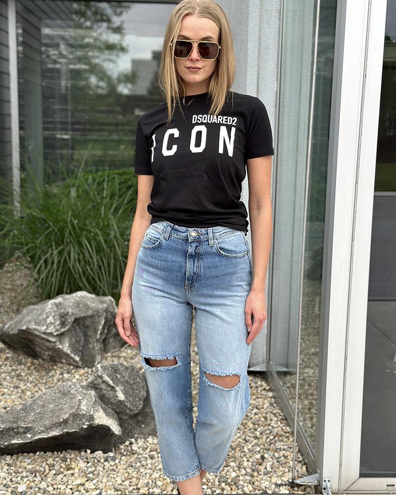 Pinko women's jeans with holes on the knees