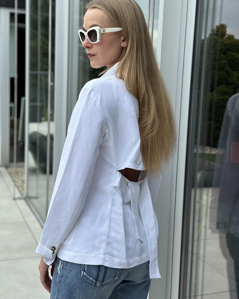 Sako dámské Emporio Armani bílé lněné