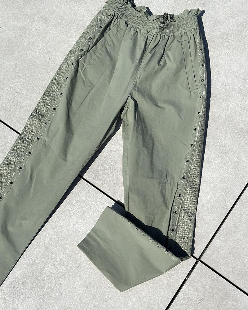 Women's Twinset khaki linen pants