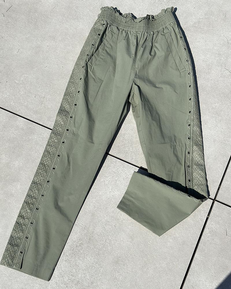 Women's Twinset khaki linen pants